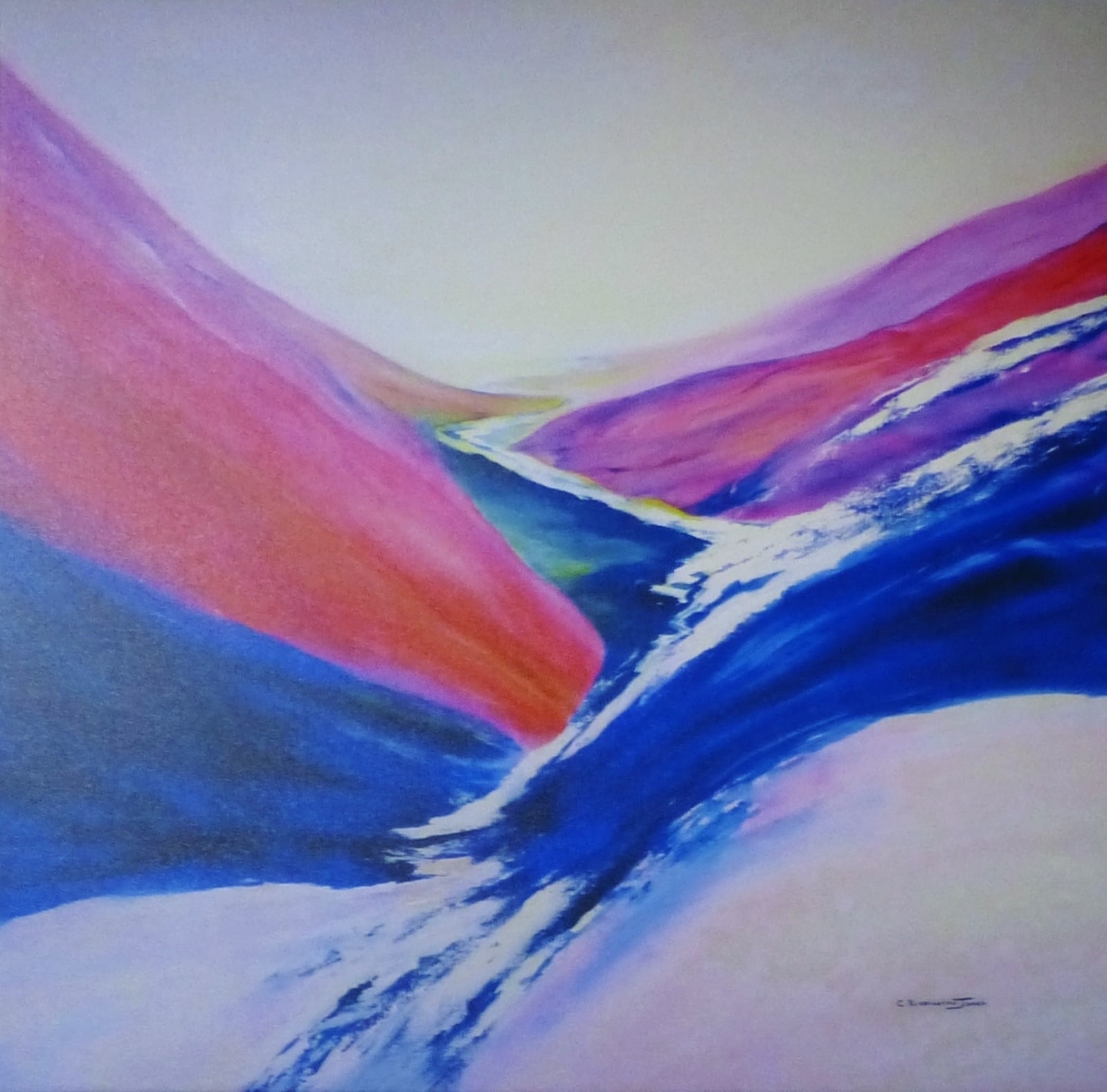 Meadering Stream, Giclee on Canvas, Clare Riddington Jones, _-min