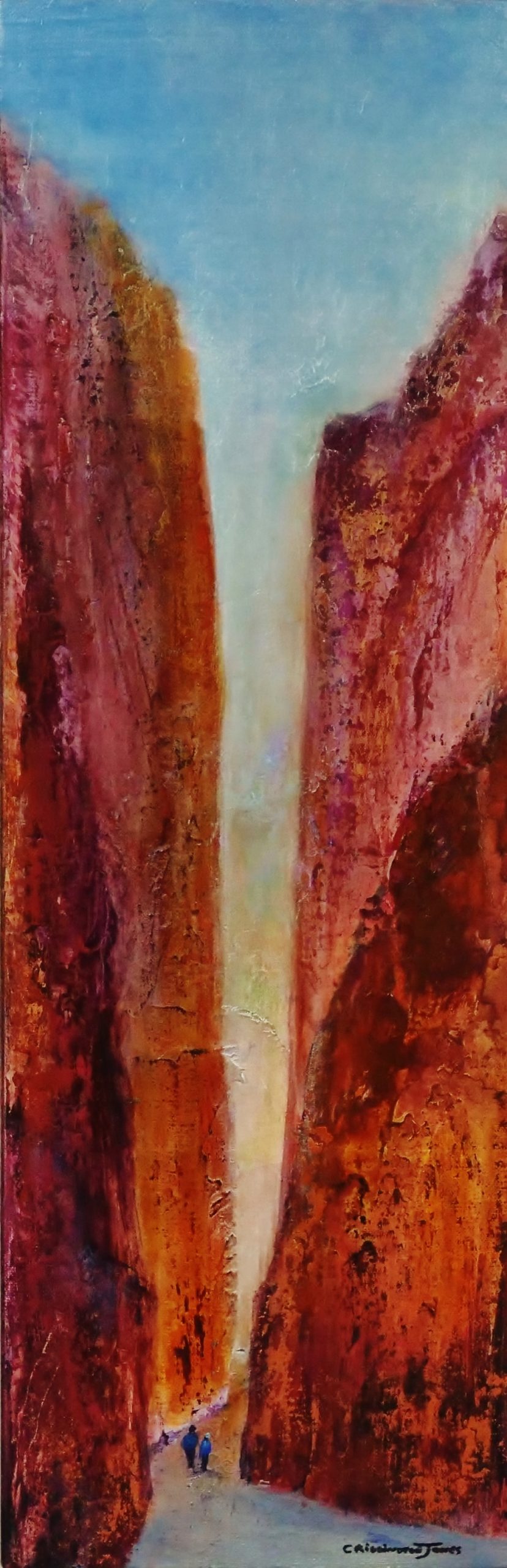painting of a gorge in the outback