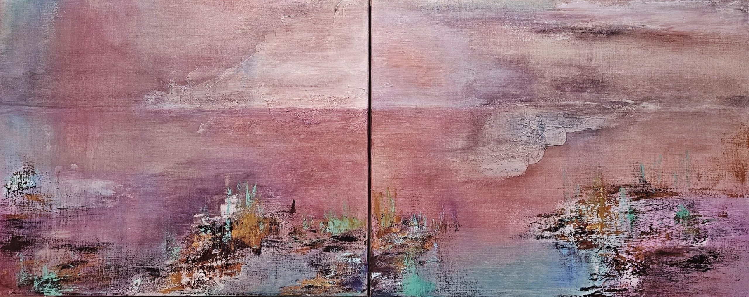 Textured Landscape painting by Clare Riddington Jones